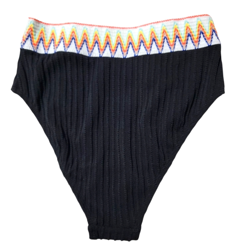 3 For $15 High Waisted Ribbed Bikini Bottom W Embellished Waist Sz XS NWOT